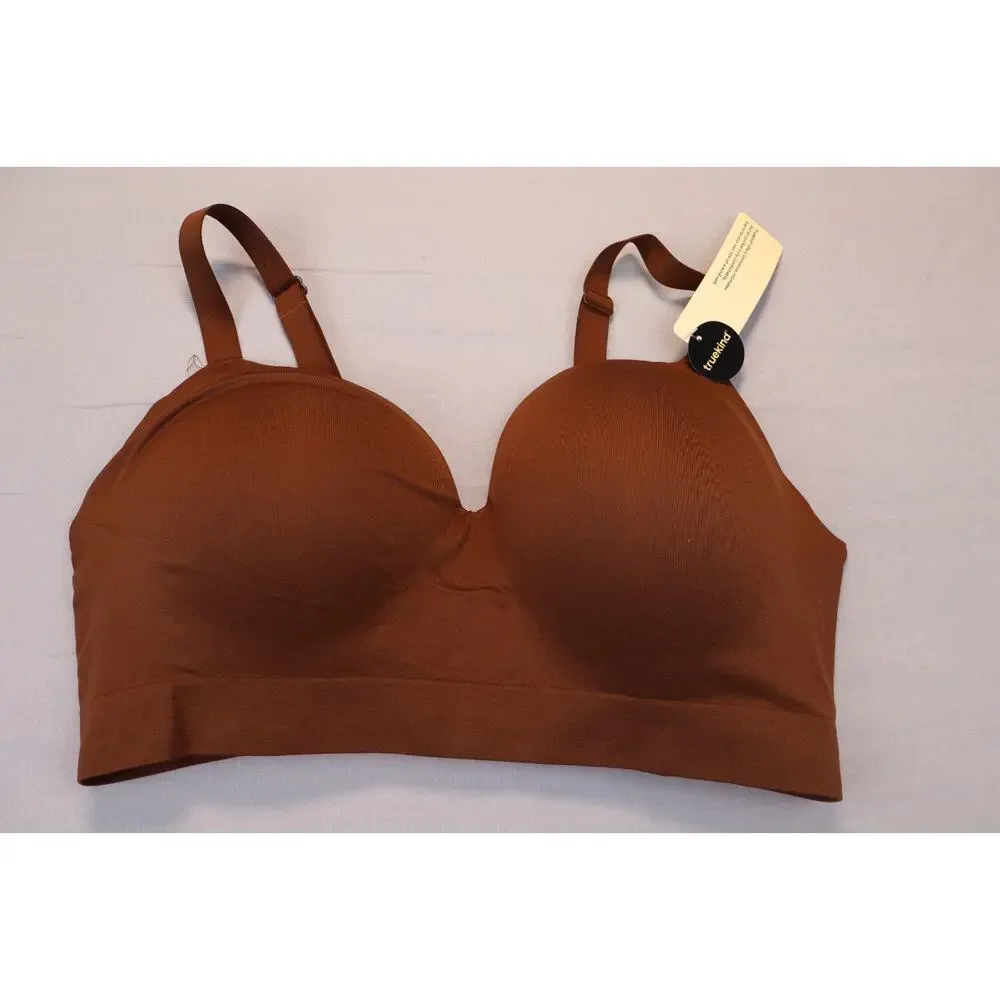 NEW Truekind Supportive Comfort Wireless Shaping Bra Chocolate Brown Size 3XL